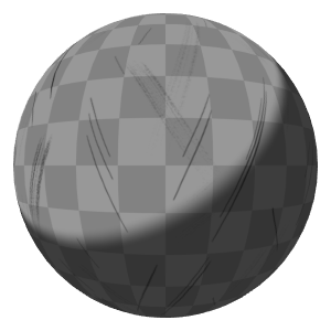 A monochrome texture with its own UV tiling values is
multiplied on top of the checker pattern texture.